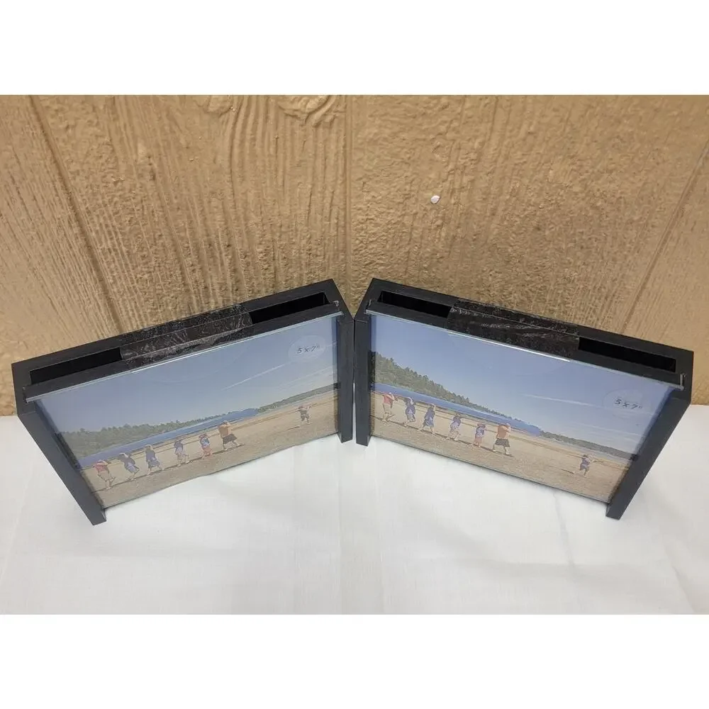 2pc Room Essentials Photo Frame C Shape Horizontal Black 5x7